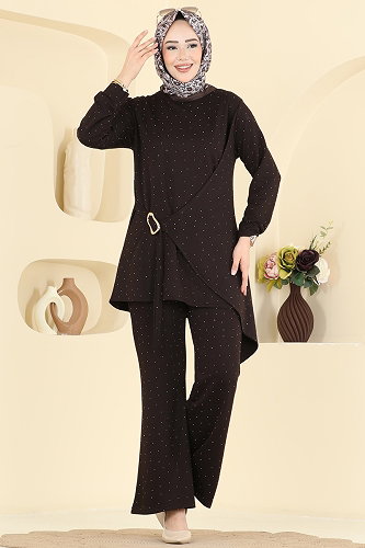 moda selvim طقم بني 2796AYD574 - Thumbnail