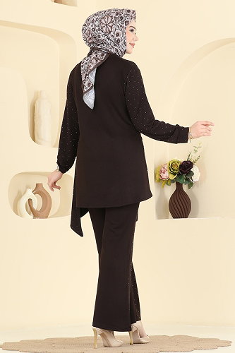 moda selvim طقم بني 2796AYD574 - Thumbnail