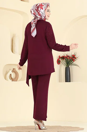 moda selvim Combined 2796AYD574 Burgundy - Thumbnail