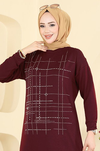 moda selvim Combined 2797AYD574 Burgundy - Thumbnail