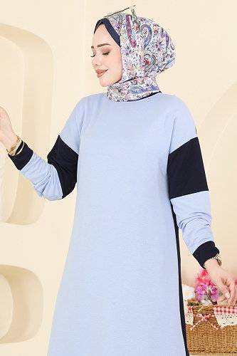 moda selvim Combined 2799AYD574 Navy Blue & Baby Blue - Thumbnail