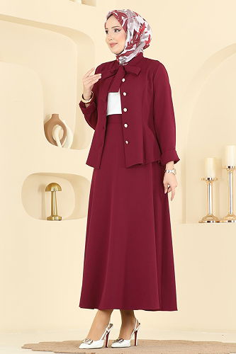 moda selvim Combined 2799SL432 Burgundy - Thumbnail