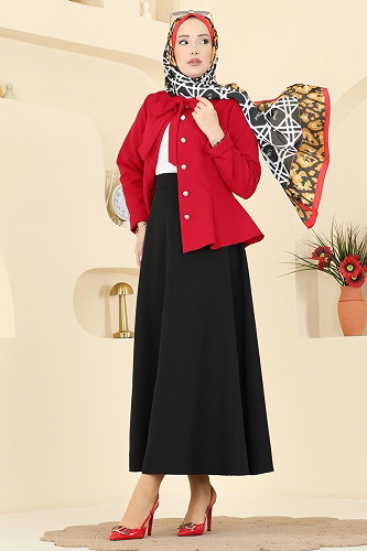 moda selvim Combined 2799SL432 Red & Black - Thumbnail