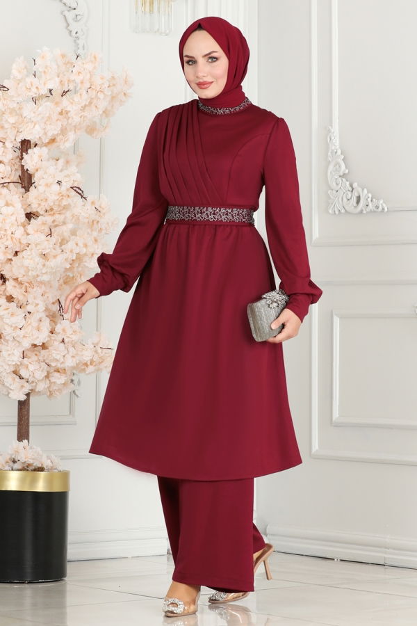 Modaselvim Hijab Combinations COMBINED 279DVL817 Burgundy