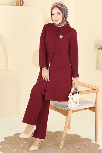 moda selvim طقم خمري 2800SL432 - Thumbnail