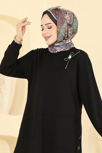 moda selvim طقم أسود 2801AYD574 - Thumbnail