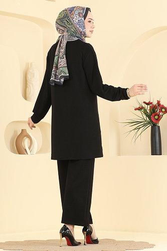 moda selvim طقم أسود 2801AYD574 - Thumbnail