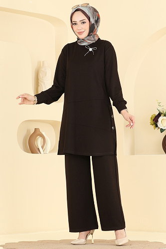 moda selvim طقم بني 2801AYD574 - Thumbnail