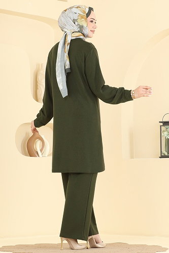 moda selvim طقم اخضر عفني 2801AYD574 - Thumbnail