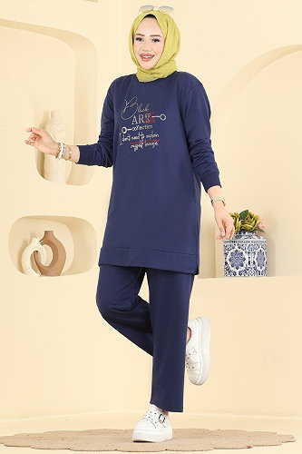 moda selvim طقم كحلي 2801TPK1167 - Thumbnail