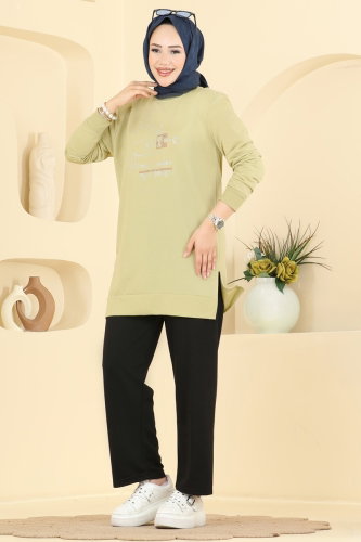 T.P.K. - طقم أخضر عشبي وأسود 2801TPK1167