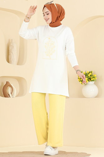 moda selvim طقم بيج&أصفر 2802AYD574 - Thumbnail
