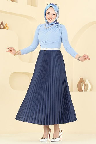 moda selvim طقم أزرق فاتح &كحلي 2802MP806 - Thumbnail