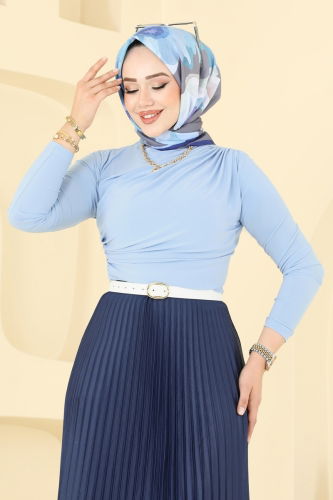moda selvim طقم أزرق فاتح &كحلي 2802MP806 - Thumbnail