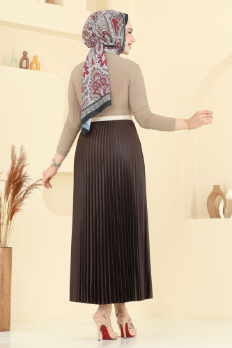 moda selvim طقم بيج وبني 2802MP806 - Thumbnail