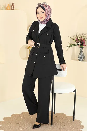 moda selvim طقم أسود 2804SL432 - Thumbnail