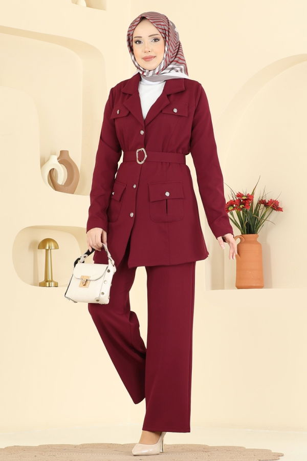 Modaselvim الاطقم طقم خمري 2804SL432