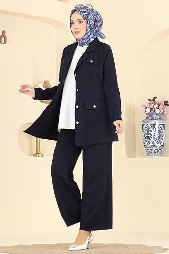 moda selvim طقم كحلي 2804SL432 - Thumbnail