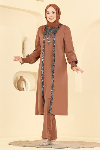 moda selvim طقم عسلي 2805ASMK1074 - Thumbnail