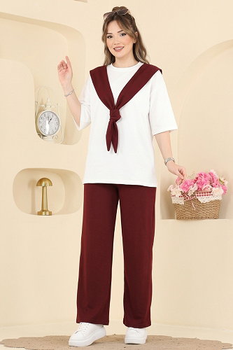 moda selvim Combined 2806AYD574 Burgundy - Thumbnail