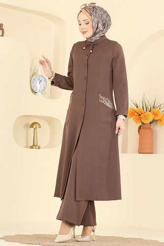 moda selvim طقم بني 2806SL432 - Thumbnail