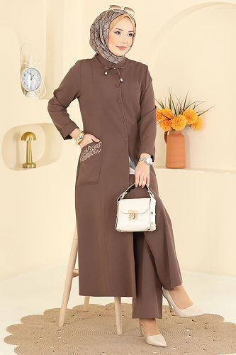 moda selvim طقم بني 2806SL432 - Thumbnail