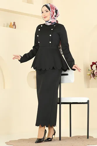 moda selvim طقم أسود 2808SL432 - Thumbnail