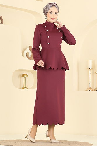 moda selvim Combined 2808SL432 Burgundy - Thumbnail