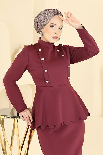 moda selvim Combined 2808SL432 Burgundy - Thumbnail