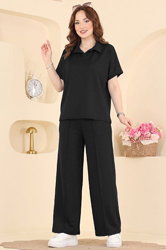 moda selvim طقم أسود 2809AYD574 - Thumbnail