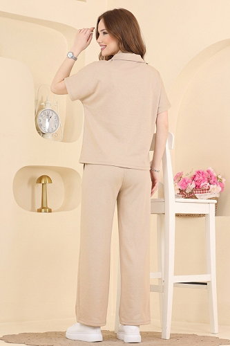 moda selvim طقم بيج 2809AYD574 - Thumbnail