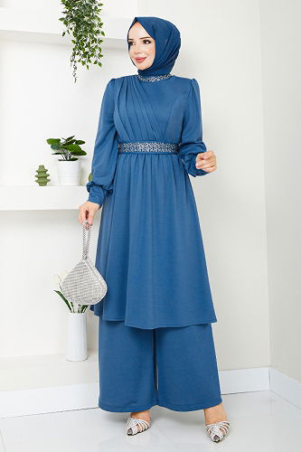 moda selvim طقم ازرق 280DVL897-M - Thumbnail