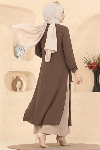 moda selvim طقم كريمي&بيج غامق 2811SL432 - Thumbnail