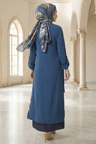 moda selvim طقم أزرق وكحلي 2811SL432 - Thumbnail
