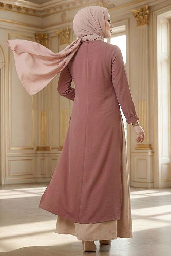 moda selvim طقم وردي وبيج 2811SL432 - Thumbnail