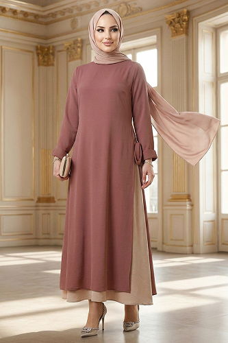 moda selvim طقم وردي وبيج 2811SL432 - Thumbnail