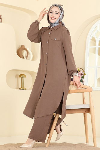 moda selvim طقم بني 2815SL432 - Thumbnail