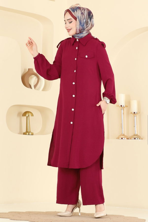Modaselvim Hijab Combinations Combined 2815SL432 Burgundy