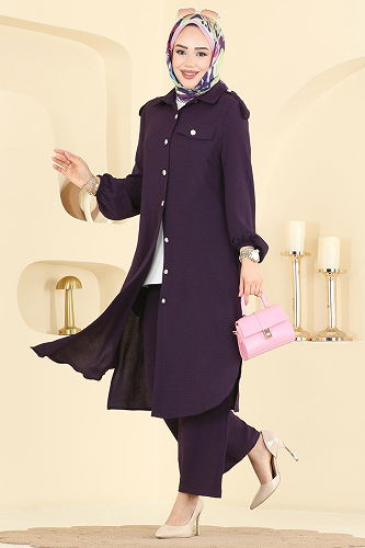 moda selvim طقم أرجواني 2815SL432 - Thumbnail