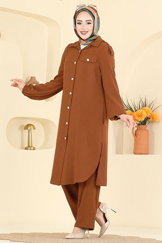 moda selvim طقم عسلي 2815SL432 - Thumbnail