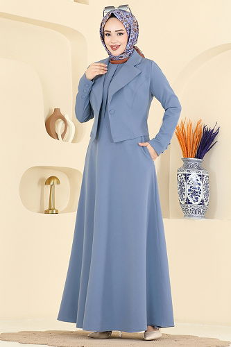 moda selvim طقم أزرق 2816SL432 - Thumbnail