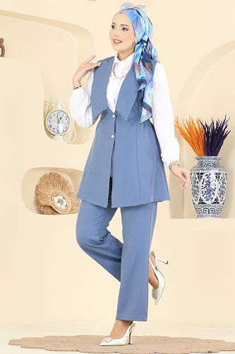 moda selvim طقم أزرق 2817SL432 - Thumbnail