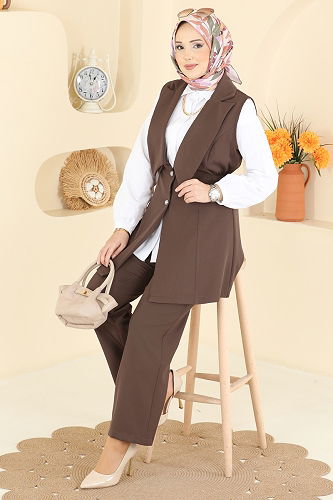 moda selvim طقم بني 2817SL432 - Thumbnail