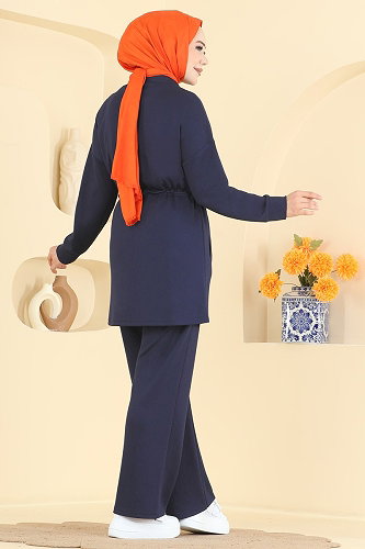 moda selvim طقم كحلي 2818AYD574 - Thumbnail