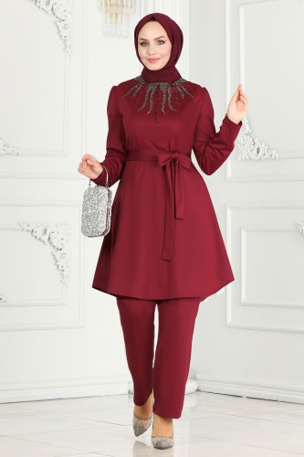 moda selvim COMBINED 281DVL817 Burgundy - Thumbnail