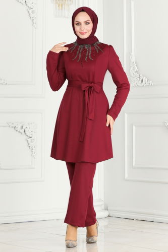 moda selvim Combined 281DVL817 Burgundy - Thumbnail