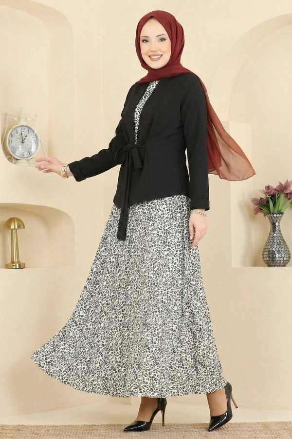 Modaselvim Hijab Combinations Combined 2820SL432 Black