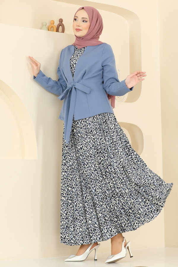 Modaselvim Hijab Combinations Combined 2820SL432 Blue