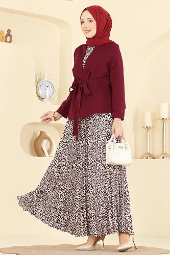 moda selvim Combined 2820SL432 Burgundy - Thumbnail