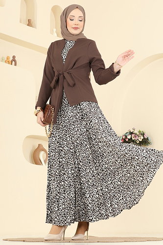 moda selvim طقم بيج غامق 2820SL432 - Thumbnail